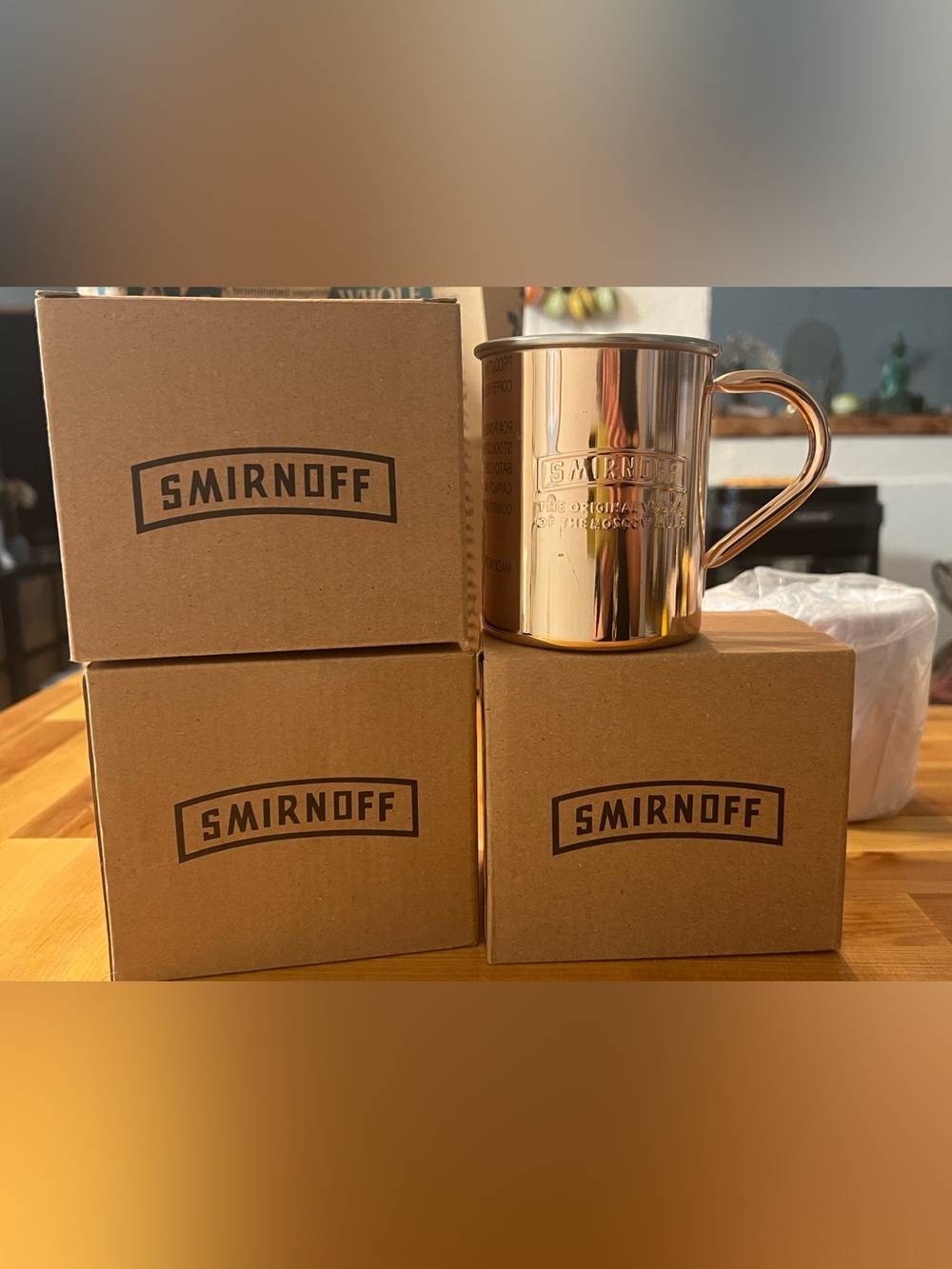 3 Smirnoff Copper-Finish Mule Mugs